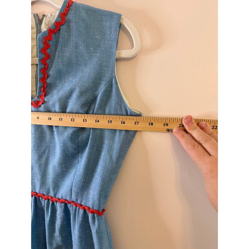 VTG 70s Elfriede for Mitch Robert Whimsical Cottagecore Appliqué Maxi Dress Sz 8 - Picture 9 of 9
